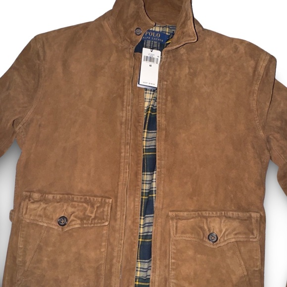 Polo by Ralph Lauren Irvin Goat Suede Bomber Jacket in Country Brown - Picture 7 of 11